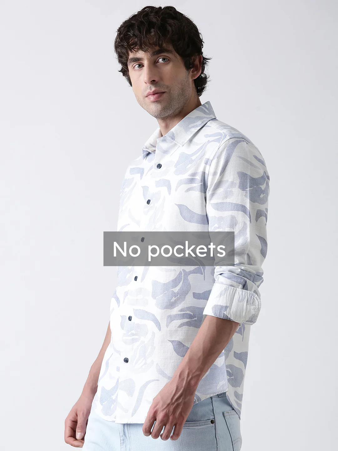Blue Wave Print Shirt - Image 6