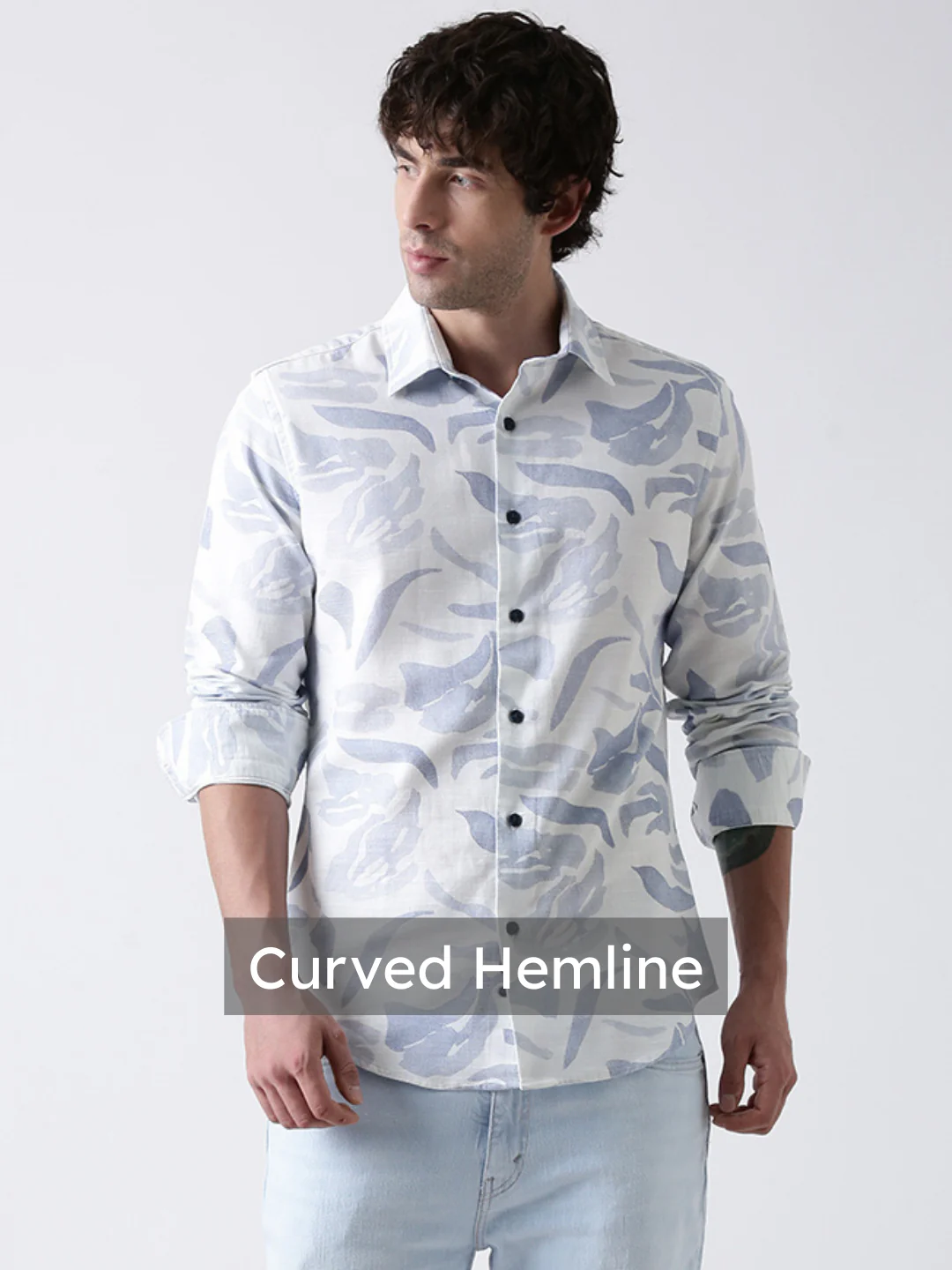 Blue Wave Print Shirt - Image 7