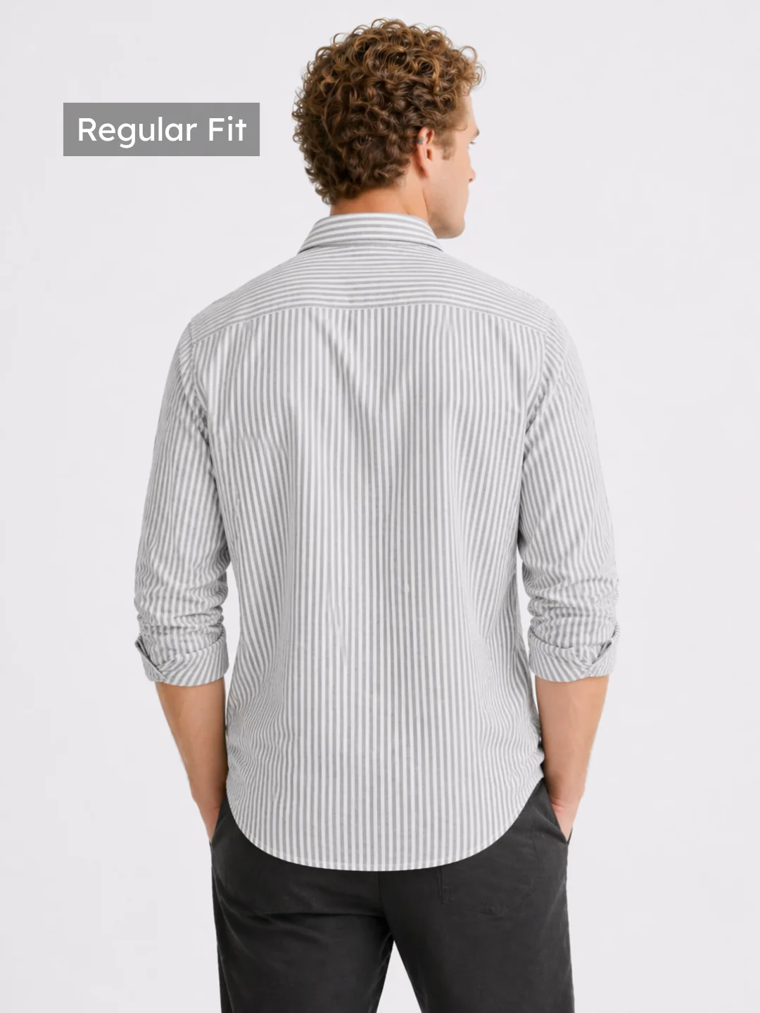 Grey Oxford Stripe Shirt - Image 4