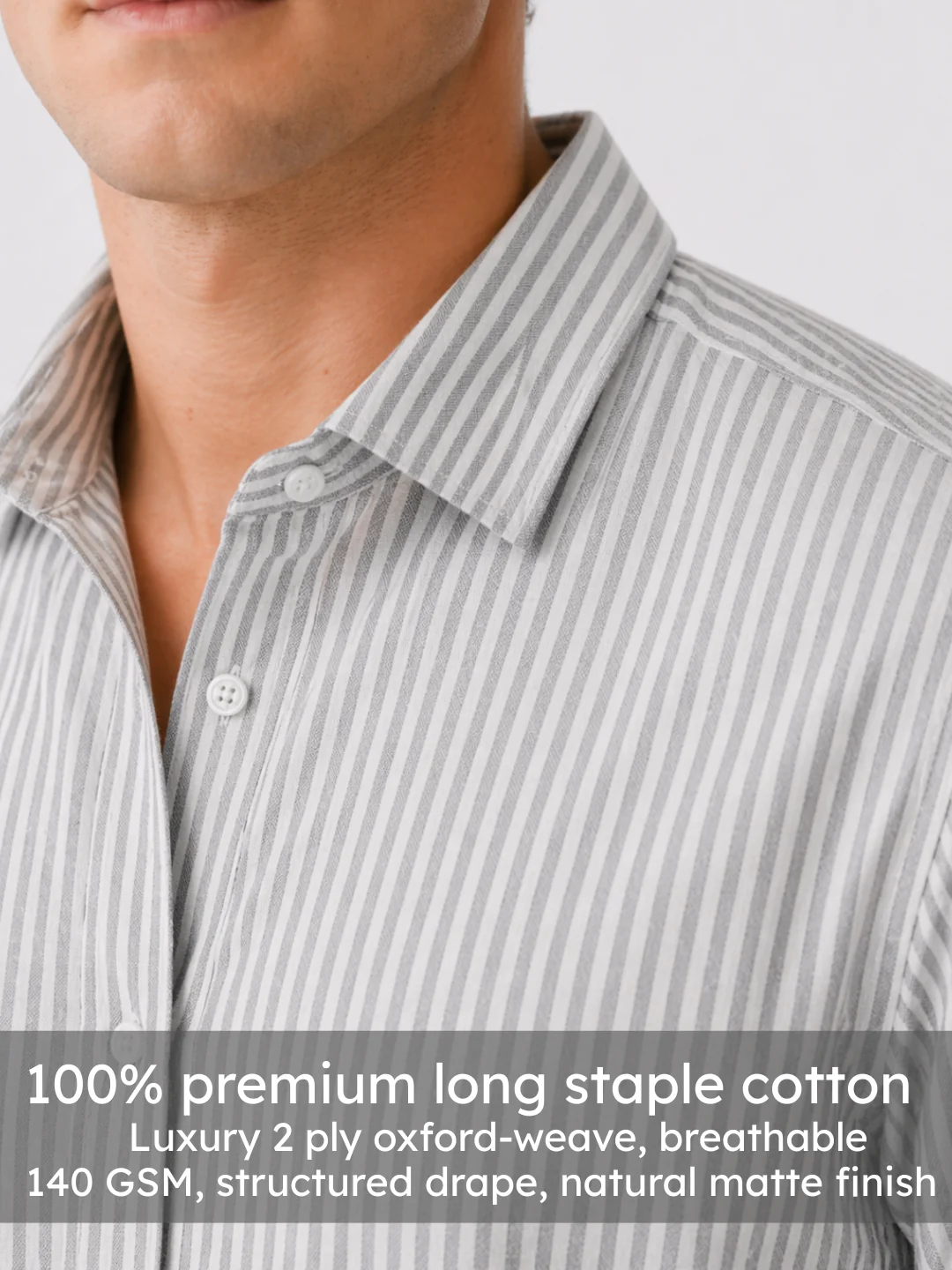 Grey Oxford Stripe Shirt - Image 5