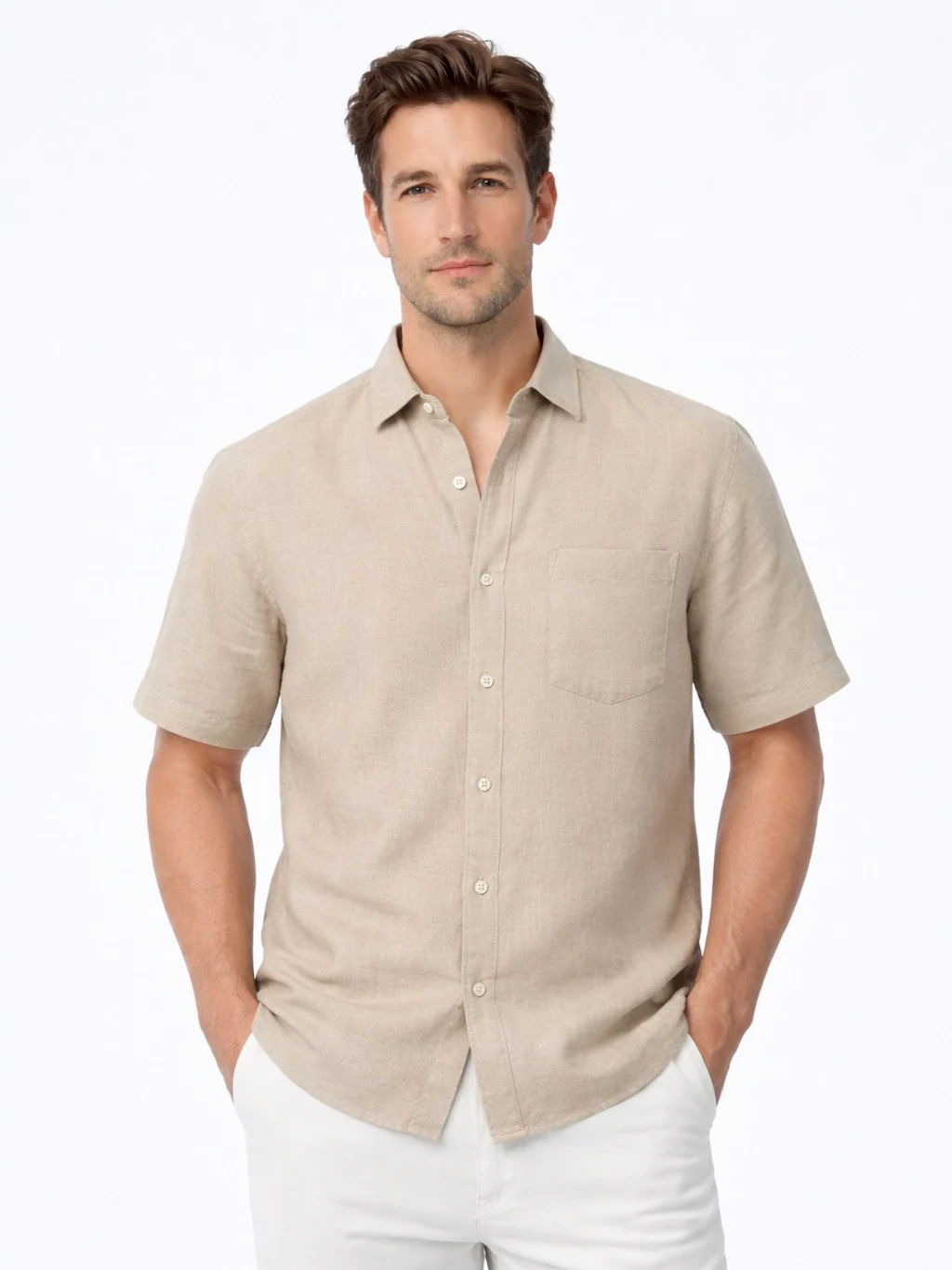 Linen Rich Dark Cream Shirt