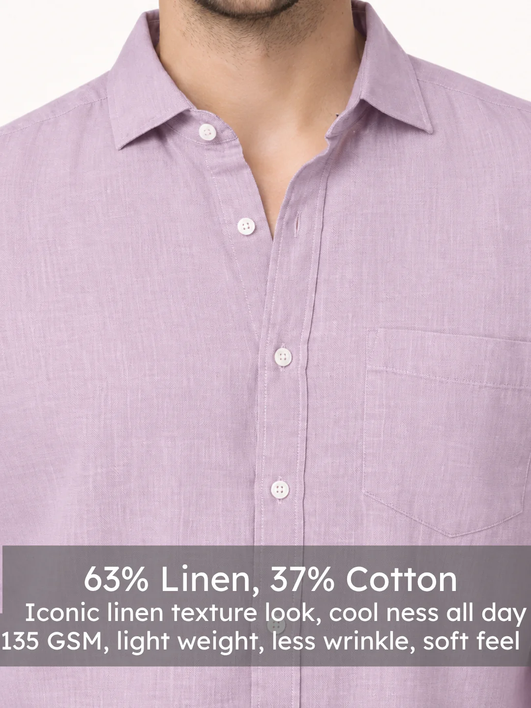Linen Rich Dawn Pink Shirt - Image 4