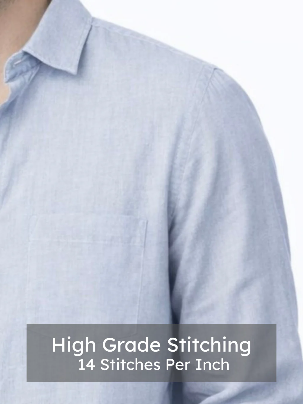 Linen Rich Light Blue Shirt - Image 5