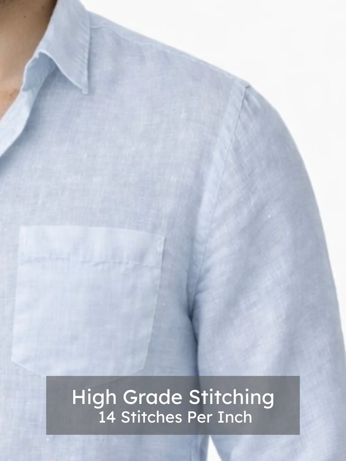 Ice Blue Pure Italian Linen Shirt - Image 5