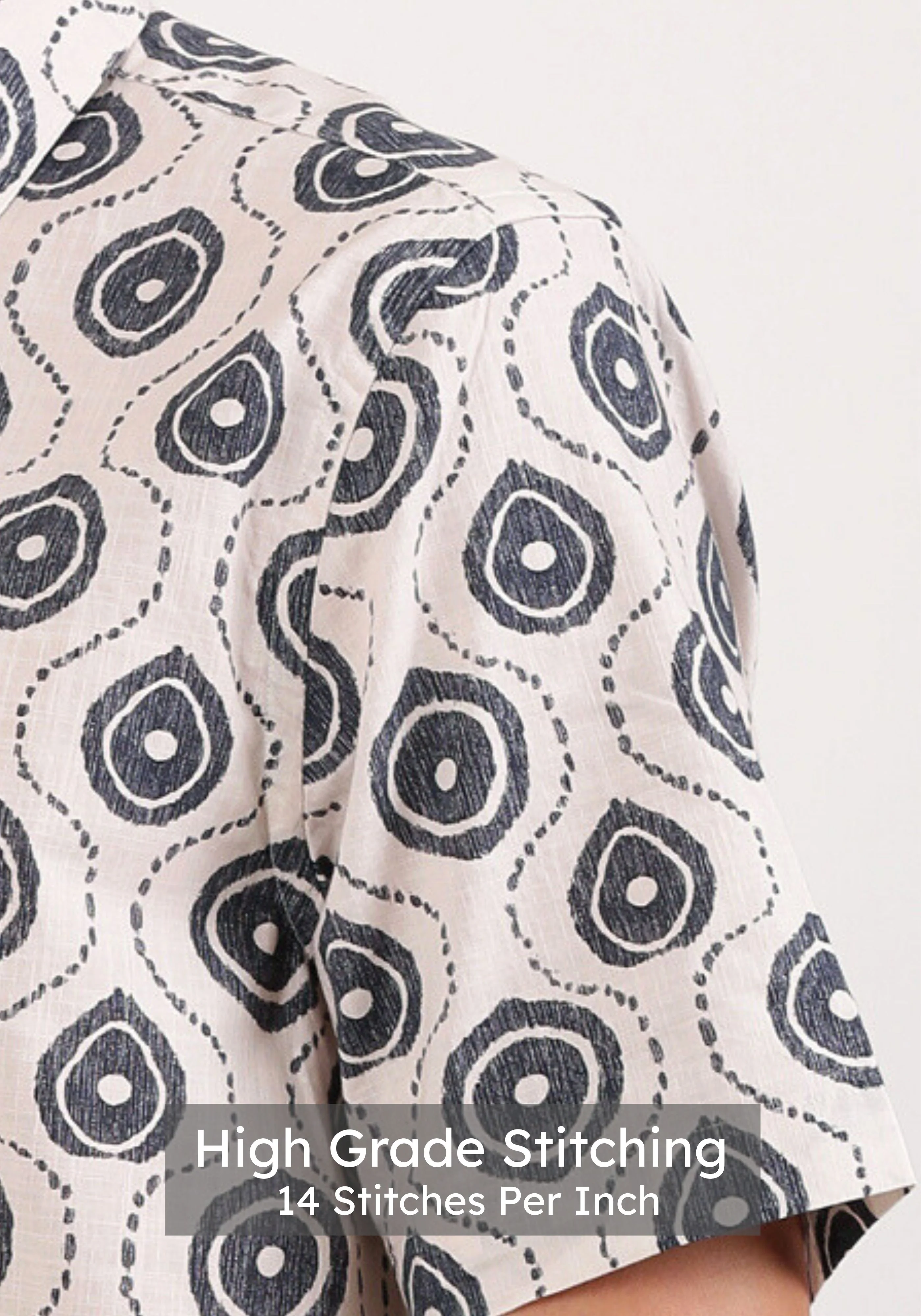 Geometric Ivory Print Shirt - Image 5