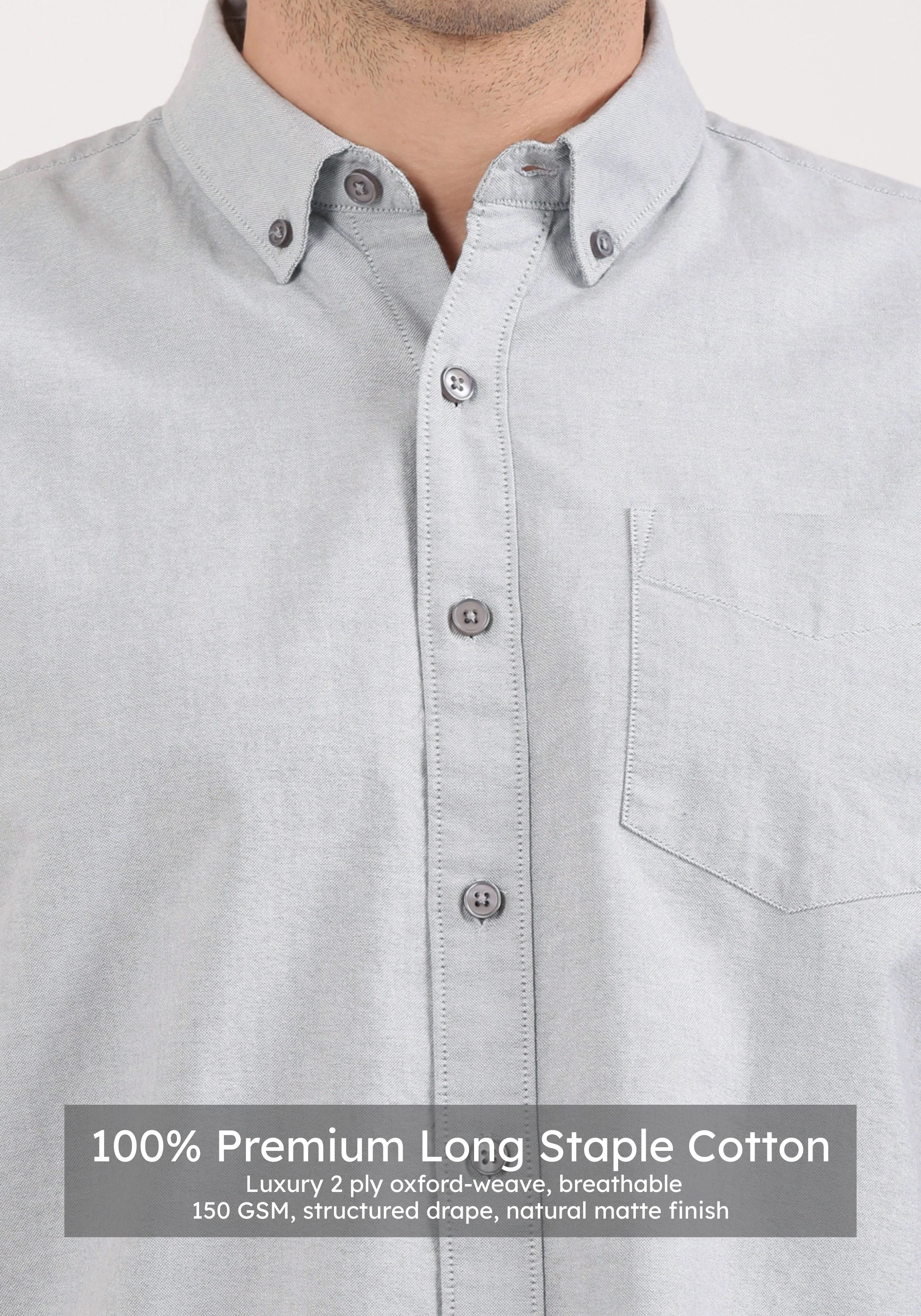 Light Grey Oxford Shirt - Image 4