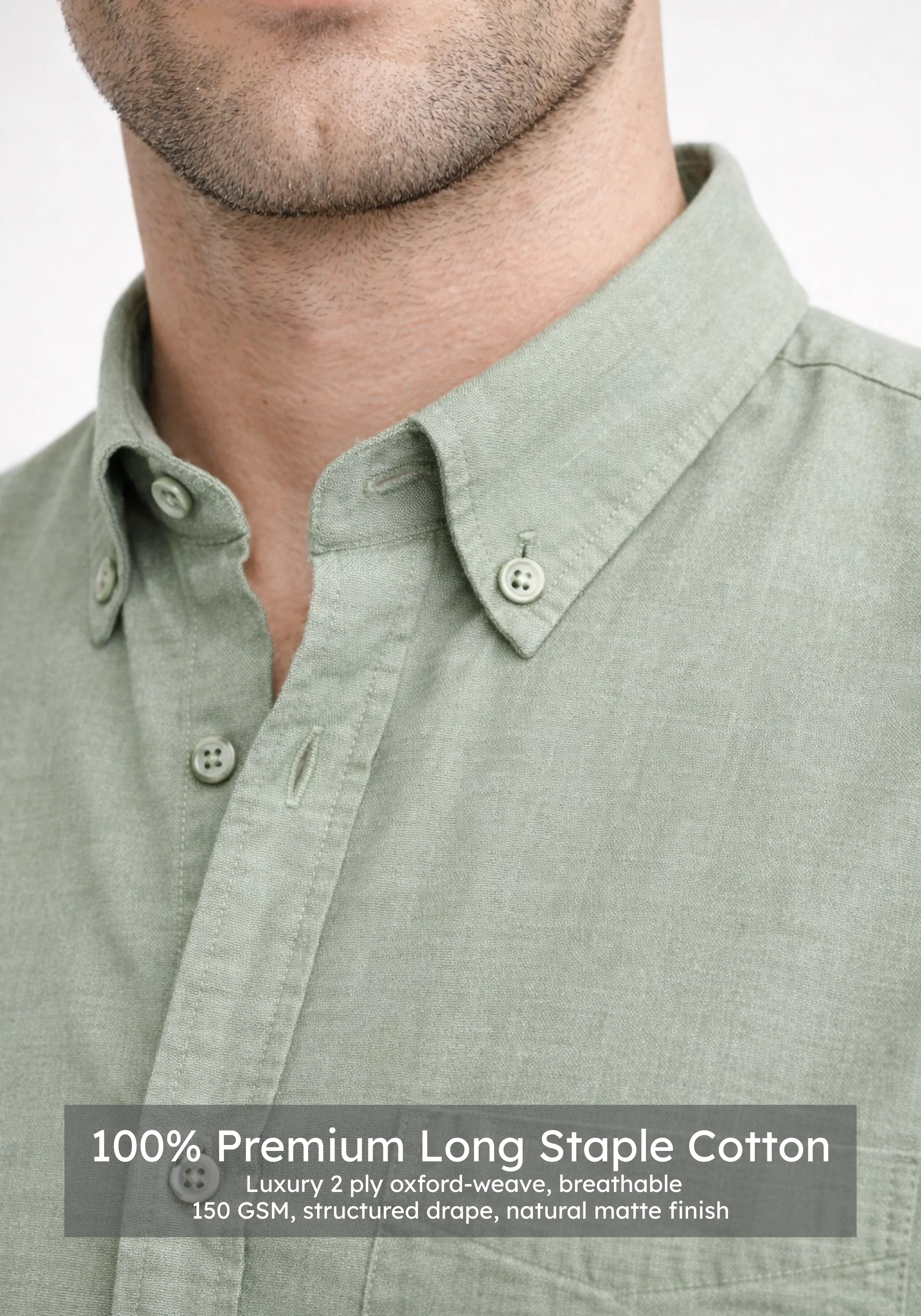 Sage Green Oxford Shirt - Image 4