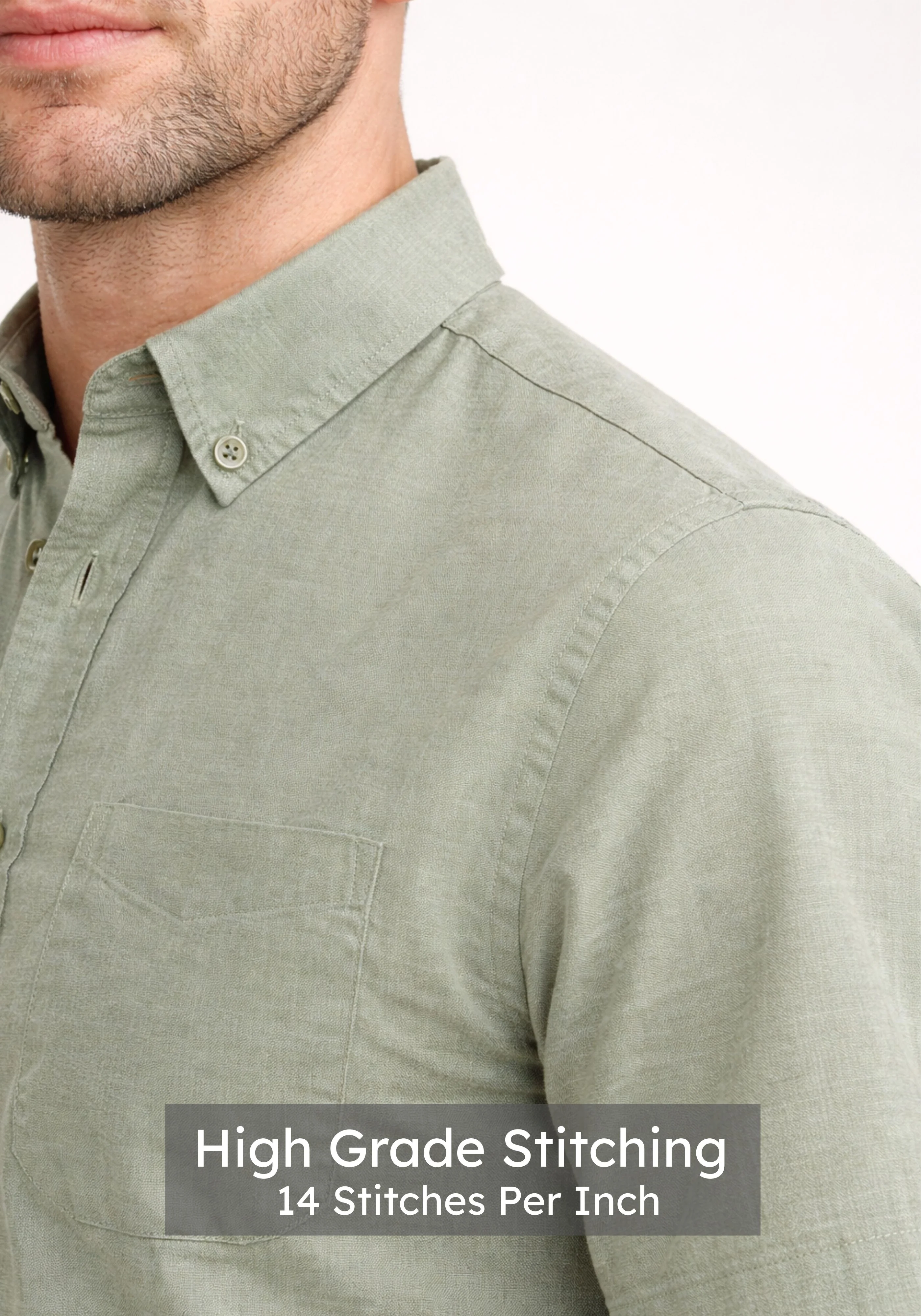 Sage Green Oxford Shirt - Image 5