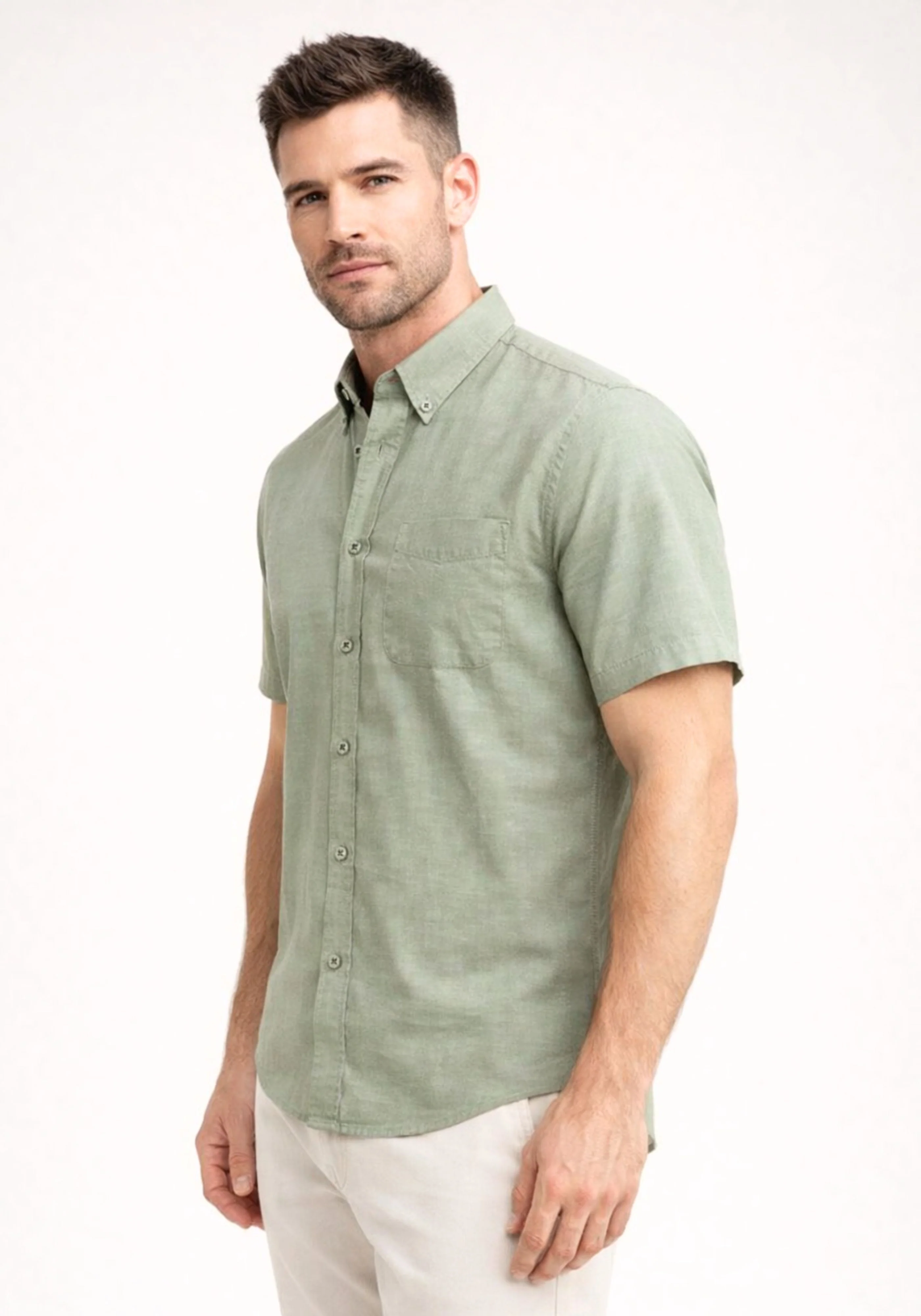 Sage Green Oxford Shirt - Image 6