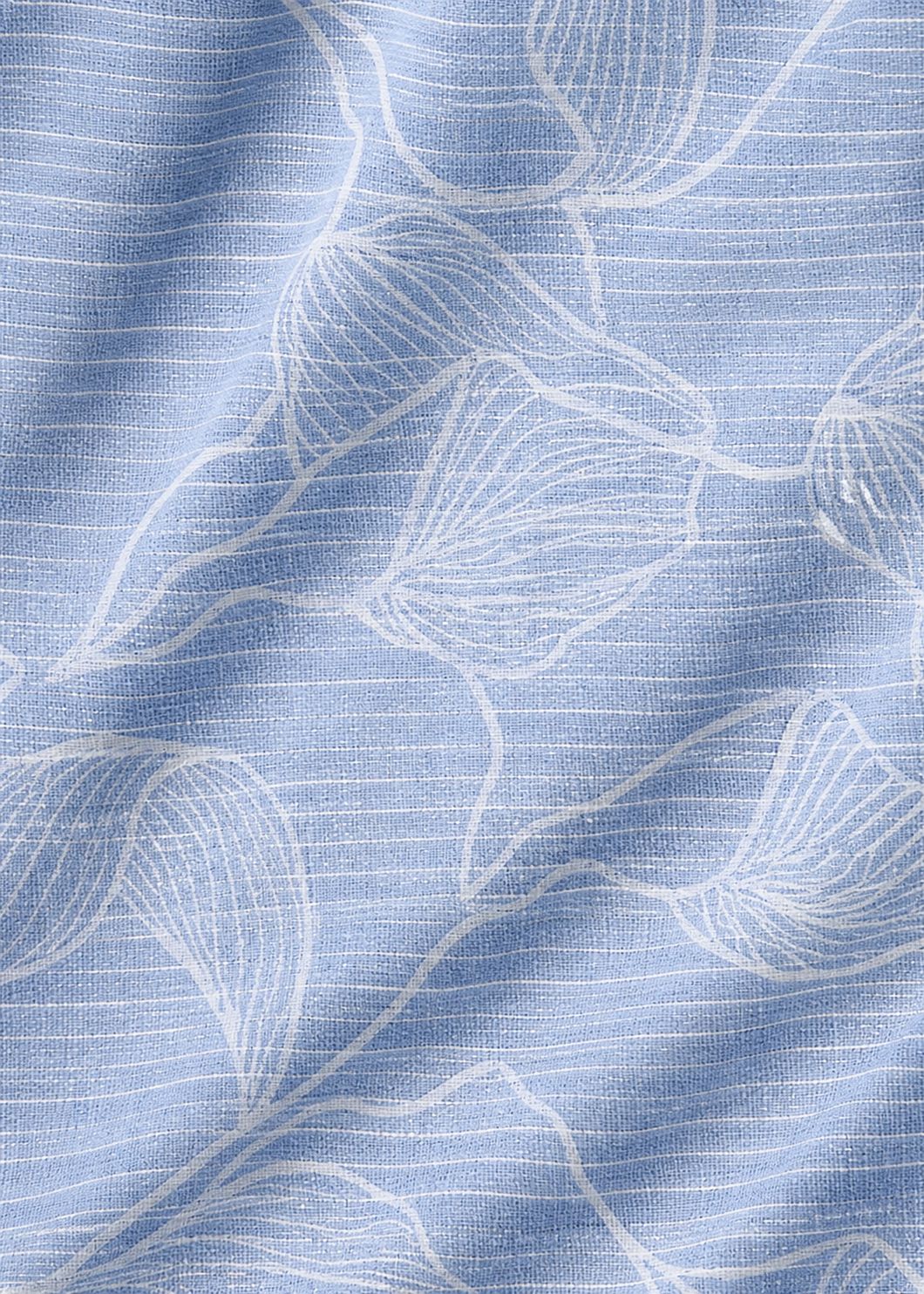 Linen Rich Sky Blue Print Shirt - Image 7