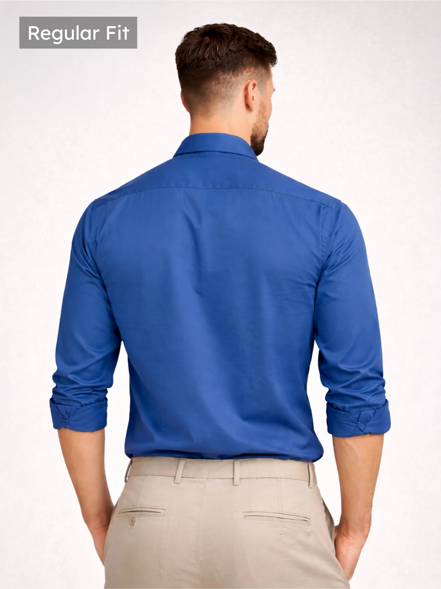 Slate Blue Luxe Stretch Shirt - Image 3