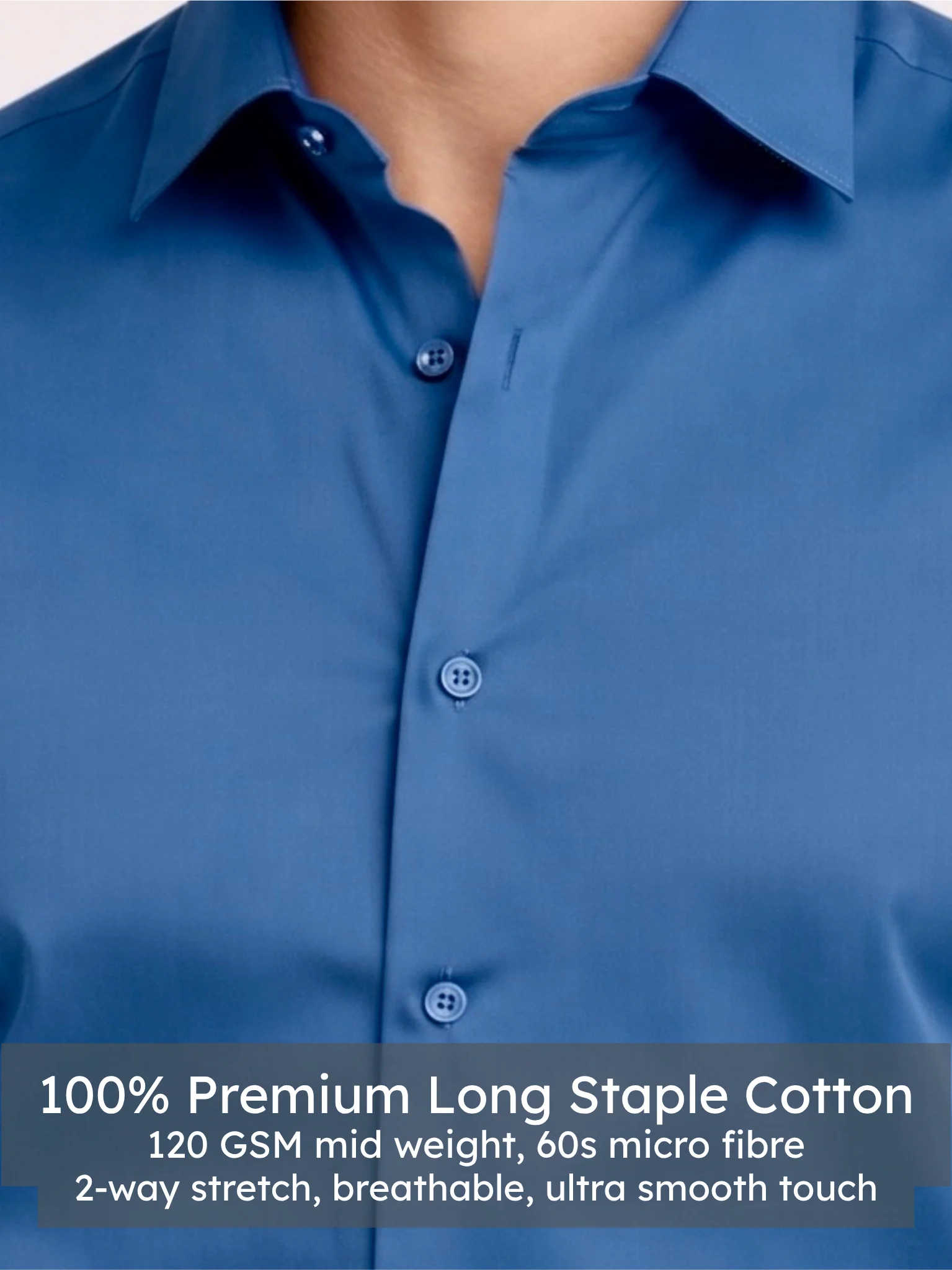 Slate Blue Luxe Stretch Shirt - Image 4