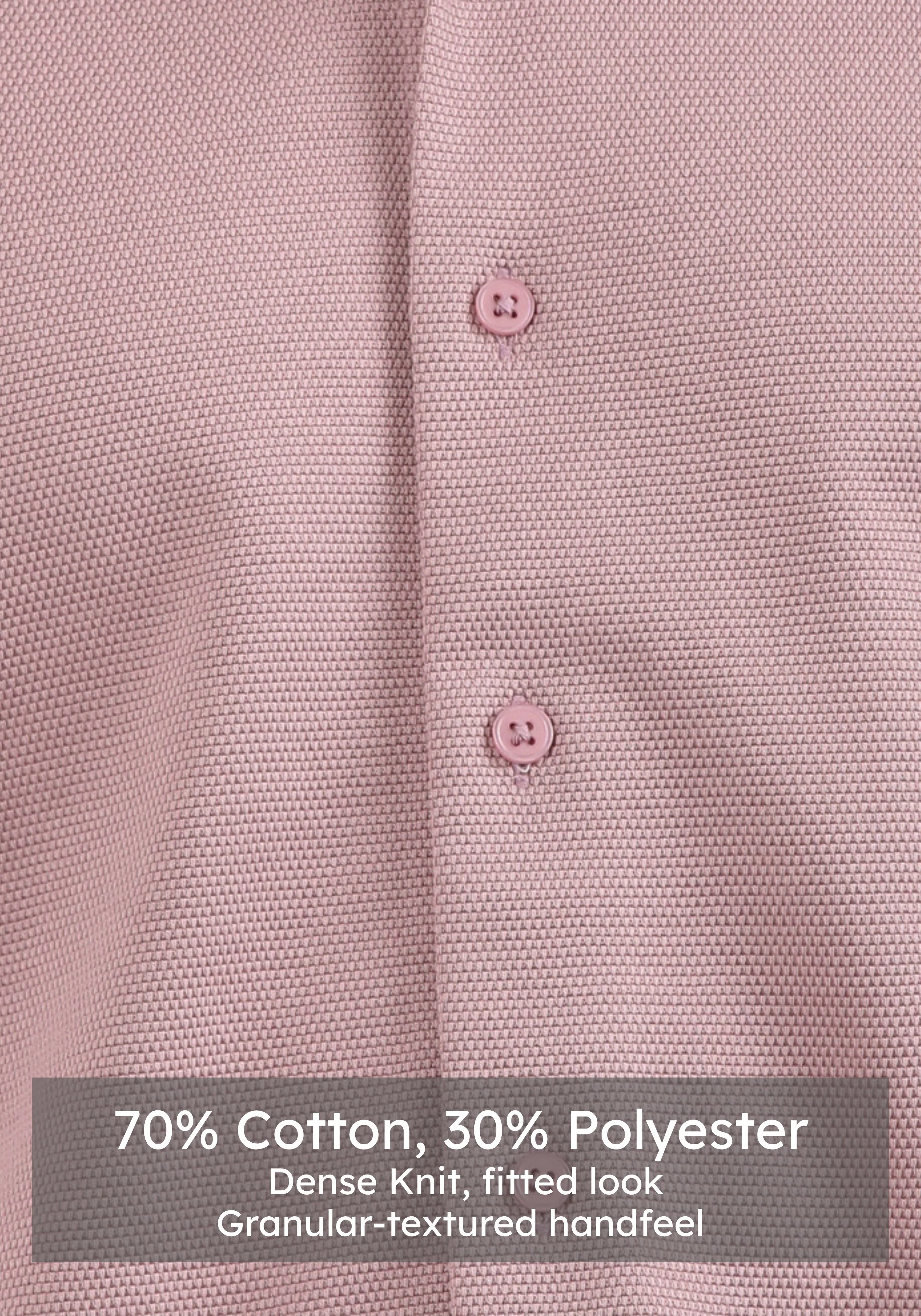 Slim Fit Textured Mauve Knit Shirt - Image 4
