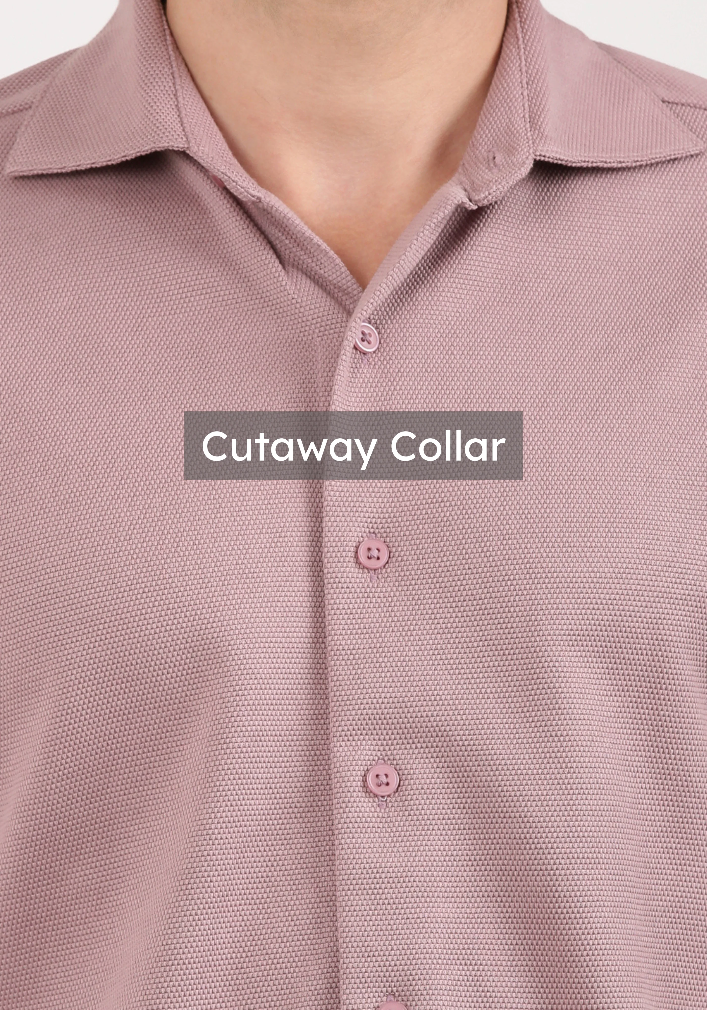 Slim Fit Textured Mauve Knit Shirt - Image 5