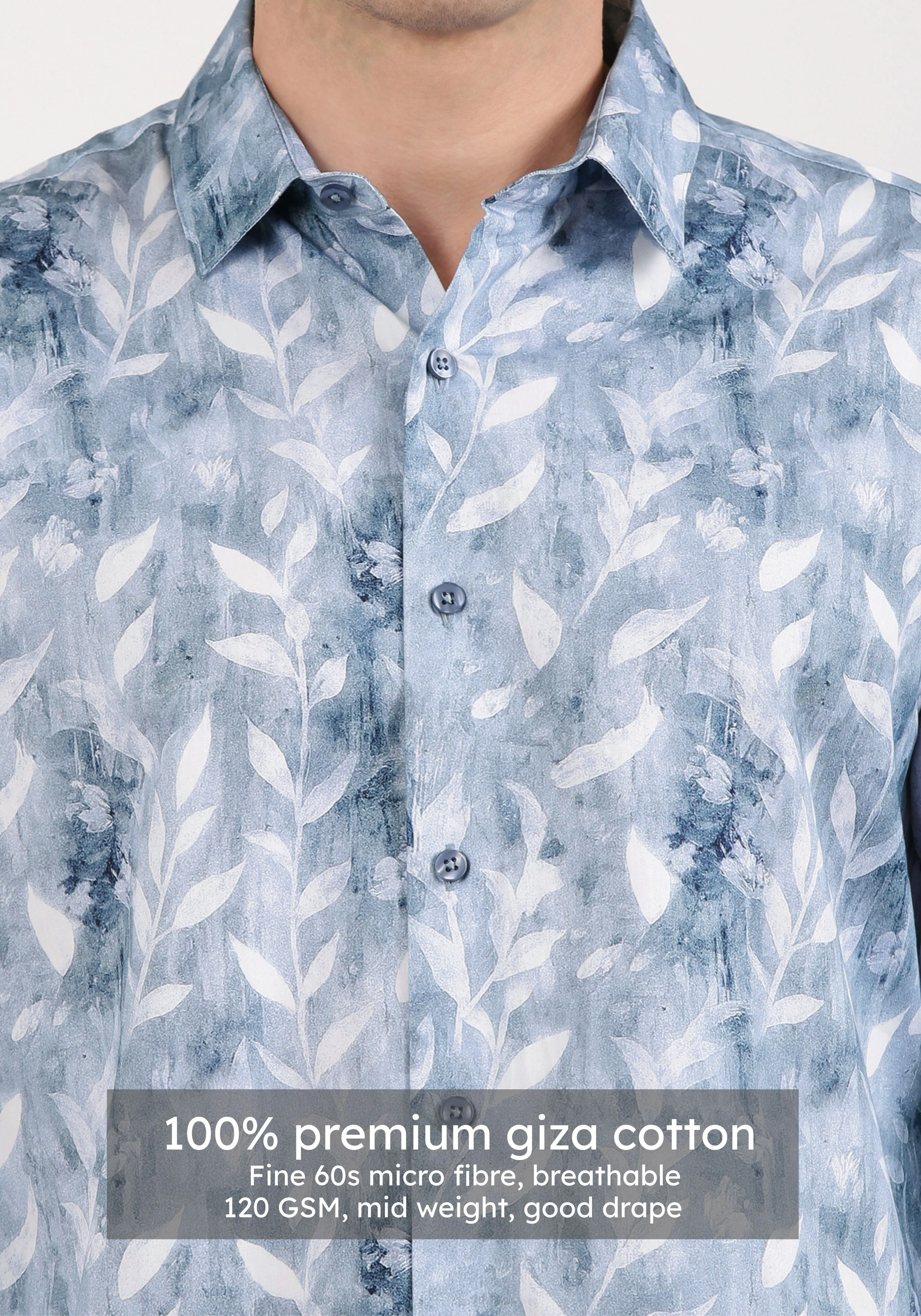 Urban Blue Print Shirt - Image 4
