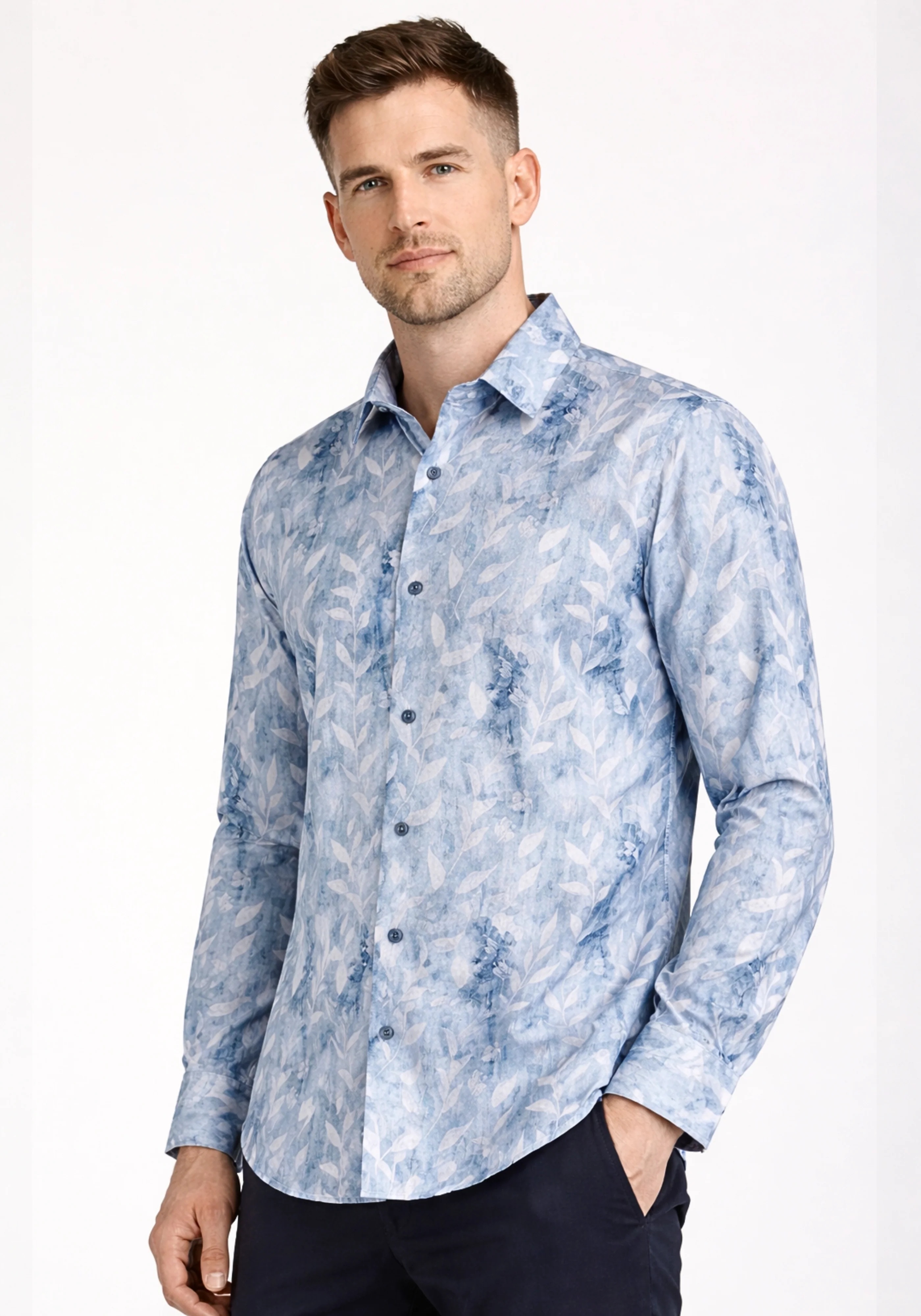 Urban Blue Print Shirt - Image 6