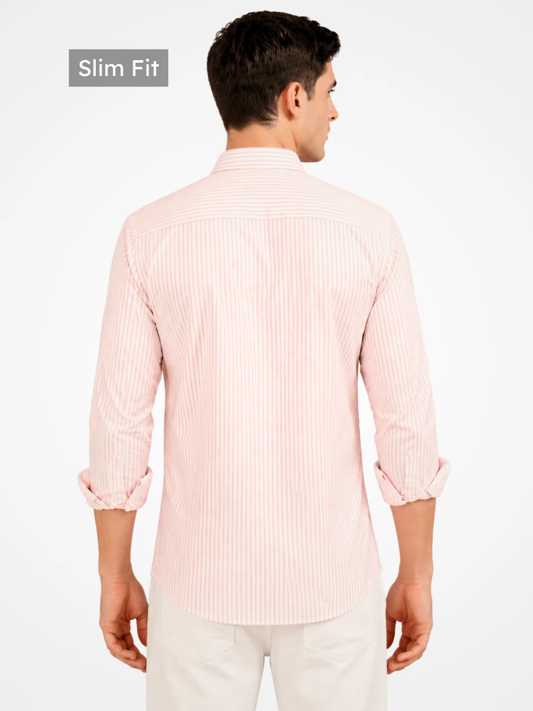 Slim Fit Blossom Pink Stripe Knit Shirt - Image 4